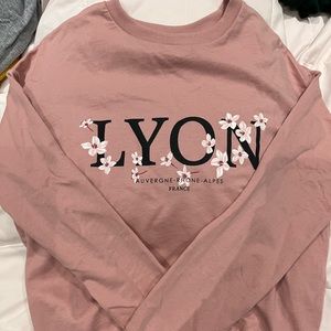 pink graphic girls sweater